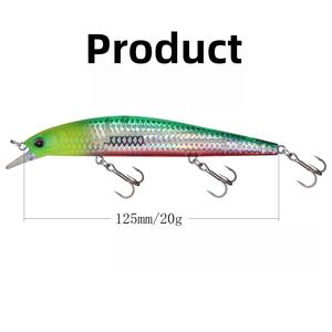 Leurre flottant SNEDA 125mm/20g, leurre dur pour la pêche au bar, au brochet et au bar de mer, leurre de pêche à longue portée avec hameçons triples - Product Image 3