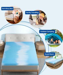 Material de silicona de enfriamiento suave de 2 pulgadas a 4 pulgadas para aliviar la presión colchón de espuma viscoelástica gel infundido <span class=keywords><strong>Topper</strong></span> fresco - Product Image 3