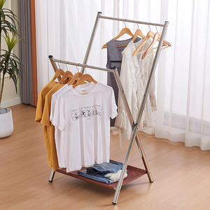 Stendibiancheria Pieghevole da Terra in Acciaio Inox <span class=keywords><strong>per</strong></span> Balcone e Interni, <span class=keywords><strong>Stendino</strong></span> <span class=keywords><strong>per</strong></span> Asciugatura al Sole di Coperte, Cappotti e Cappelli con Design Rinforzato - Product Image 2