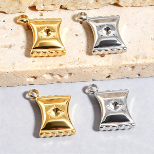Pendentif en acier inoxydable motif étoile 3D pour sac à bonbons, idéal pour collier, bracelet, porte-clés DIY - Product Image 2