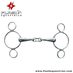 Fait sur mesure Eco pur 3 anneaux Gag Pessoa Bits en acier inoxydable Western Dutch Gag Bit allemand Silver Bits meilleur vendeur d'équitation - Product Image 3