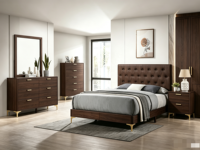 Ensemble de meubles de chambre à coucher sur mesure pour hôtel 5 étoiles de luxe, avec armoire, table de chevet et coiffeuse – Fournisseur unique d'usine