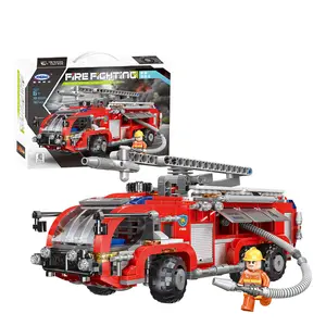 Xingbao 03028 City Fire Set Blok Bangunan Bandara Crash Truck 767 Pcs Pusat Kota Flaming Fire Rescue Batu Bata Kit Mainan untuk anak Laki-laki