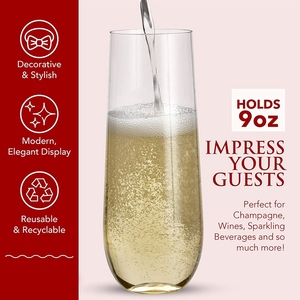 Vente en gros 9 oz réutilisable incassable pour flûte à champagne verre à vin de qualité supérieure à boire - Product Image 6