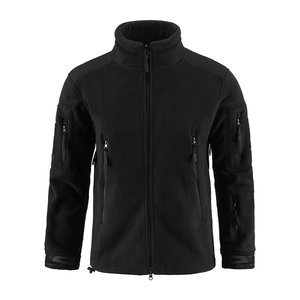 Chaquetas de lana negras personalizadas al por mayor para hombre, abrigos de invierno cálidos deportivos tácticos de lana para exteriores a prueba de viento - Product Image 2