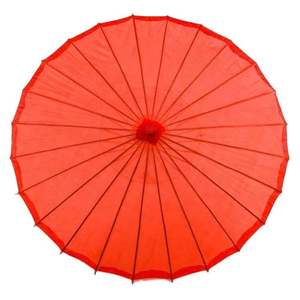 Handmade <b>Red</b> 84cm Bamboo & Cotton <b>Paper</b> Parasol Umbrella with Custom Logo for Wedding Bride Bridesmaids Favors - Product Image 3