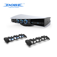 Ventilateur de refroidissement externe USB DOBE pour PS5 avec lumière bleue pour accessoires de jeu Playstation 5 - 3 ventilateurs à clipser