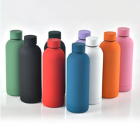 Bouteille isotherme portable en acier inoxydable givré à petite ouverture, 500 ml et 750 ml, prête à l'emploi, pour sports de plein air et voyages
