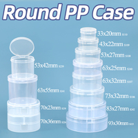 Boîte de rangement en plastique PP ronde transparente multi-tailles SUNSHING Factory pour bijoux, bagues, clous d'oreilles, petites pièces, boîtes organisatrices