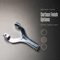Support de fourche en métal CNC en forme de Y personnalisé, levier de vitesses en alliage poli avec trous de fixation, pièce mécanique usinée avec précision