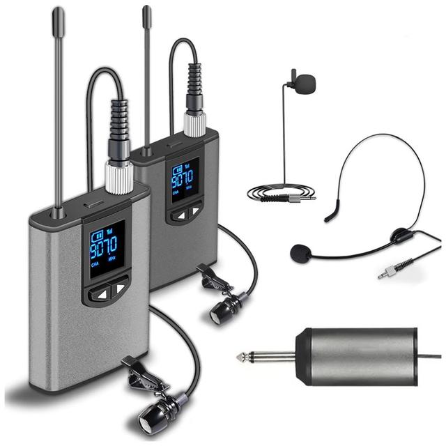Wireless Lavalier UHF Headband Wireless Microphone System Video Interview