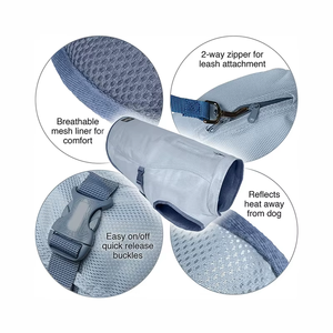 Chaleco refrigerante para perros para el verano, chaqueta de protección solar para perros con velcro, fácil de poner y quitar, abrigo refrigerante para paseos, ropa para mascotas - Product Image 3