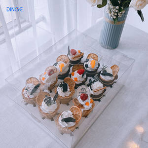 透明长松饼纸杯饼盒迷你透明6个纸杯蛋糕盒和杯蛋糕纸杯 - Product Image 4