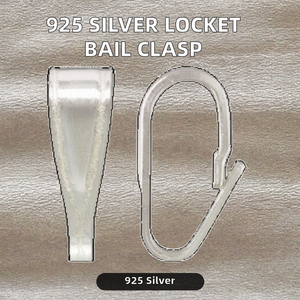 925 Sterling Silver <b>Locket</b> Bail Pendant Clasp for Connectjewelry Necklaces Jewelry Findings & Components - Product Image 2