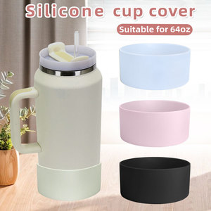 Funda protectora de silicona para la base de botellas de agua de 64 oz con pajita abatible, sin BPA, para cerveza y jugos - Product Image 1
