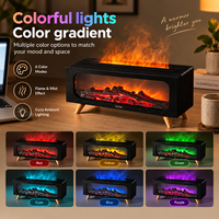 Humidificateur d'air à ultrasons pour cheminée, diffuseur d'huiles essentielles USB, lumière de nuit 7 couleurs, diffuseur d'arômes à effet flamme