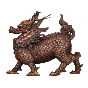 Ornamenti Kirin in Rame Rosso, Decorazioni per Ufficio e Casa, Regalo di Inaugurazione, Attrae la Ricchezza nella Cultura Feng Shui - Product Image 4
