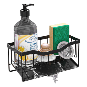 Meilleur <span class=keywords><strong>porte</strong></span>-éponge en acier inoxydable pour évier de cuisine avec plateau de vidange automatique Organisateur de caddie Stockage de savon à vaisselle à vidange automatique pour comptoir - Product Image 1
