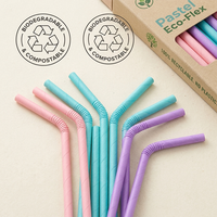 SOTON Pailles à boire en papier biodégradables et compostables écologiques 6x197mm pour smoothies, milkshakes, boissons de bar et fêtes