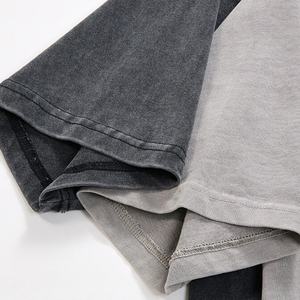 เสื้อฮิปฮอปผู้ชายเสื้อยืดโอเวอร์ไซส์ผ้าฝ้าย100% 280gsm ฟอกสีกรดเสื้อวินเทจ - Product Image 3