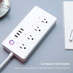 2025 Tuya US Version Smart <strong>WiFi</strong> <strong>Socket</strong> Four Outlet Plug With 4 USB Port PST-SM-SO301 - Product Image 4
