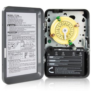 Minuteur mécanique T104 12 heures ON/OFF, contrôle de pompe de <span class=keywords><strong>piscine</strong></span> alimenté par prise - Product Image 1