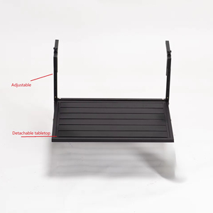 Mesa <span class=keywords><strong>plegable</strong></span> grande para exterior balcón para barandilla, barra de patio Mesa colgante ajustable montada para terraza de jardín balaustre, color negro - Product Image 2