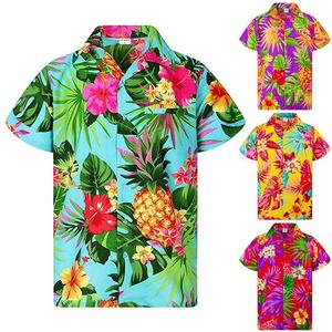 <strong>Mens</strong> <strong>Hawaiian</strong> Shirts Pineapple Tops Striped Blouse Novelty Hawaii Wear <strong>Fancy</strong> Fruit Print Clothes Beach Shirt - Product Image 2