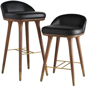 Walsh Counter Brass, Animal Hyde/Hide/Leather, and Wood Durable High Bar <b>Stool</b> for Home Bar & <b>Dining</b> Room - Product Image 3