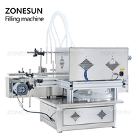 ZONESUN 4 têtes automatique bureau jus cosmétique huile essentielle parfum encre solvant remplissage bouteille liquide Machine de remplissage