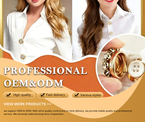 JINYU Copribottoni Decorativi in Metallo di Lusso <span class=keywords><strong>per</strong></span> Donna, Copribottoni <span class=keywords><strong>per</strong></span> <span class=keywords><strong>Camicie</strong></span> in Ottone Senza Nichel - Product Image 6