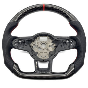 Volante de Fibra de Carbono y Cuero para <span class=keywords><strong>Volkswagen</strong></span> Golf 7 7.5 GTI GTD <span class=keywords><strong>GTE</strong></span> R Polo TRoc GTI Tiguan <span class=keywords><strong>Passat</strong></span> Arteon Atlas CC B7 DSG - Product Image 1