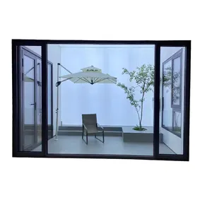 Oturma odası için fabrika kaynağı alüminyum alaşım çift temperli cam kanatlı kapı