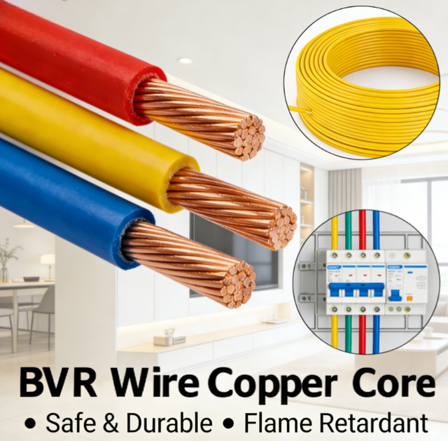 Wire Cable Premium Flexible Stranded Copper Core BVR Electrical Wire for Residential Wiring and Industrial Power Distribution
