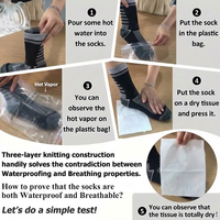 Chaussettes imperméables respirantes chaudes coupe-vent avec revers tricoté pour activités de plein air (cyclisme, randonnée, ski, pêche) – Hommes et Femmes – Vente en gros