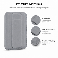Dompet MagSafe Tipis dengan Penyangga, Tempat Kartu Magnetik Kulit PU dengan Penyangga untuk iPhone Seri 17 16 15 14 13 12 (Mampu Menampung 1 Kartu)