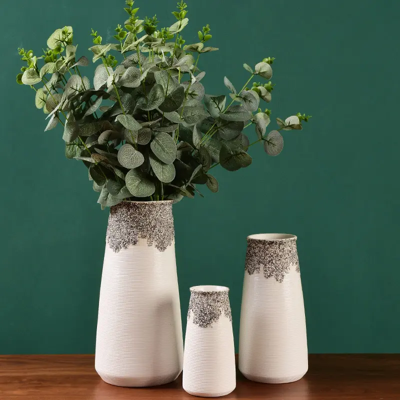 आधुनिक और न्यूनतम घर सजावट vases, रचनात्मक हाथ से तैयार काले और सफेद उच्च तापमान सिरेमिक vases