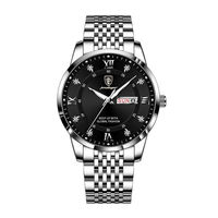 Montre à Quartz poedagar mode luxe montres pour hommes bande en acier inoxydable montre-bracelet grand cadran pointeurs lumineux montre