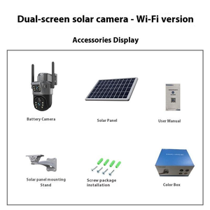 V380 Dual Len Camera 4MP Wifi Battery <strong>Powered</strong> Security Outdoor <strong>CCTV</strong> 4G IP66 <strong>Solar</strong> Camera - Product Image 3