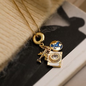 <span class=keywords><strong>Collana</strong></span> pendente con combinazione di taccuino aereo da viaggio, adatta per viaggi, matrimoni, vita quotidiana, feste - Product Image 3