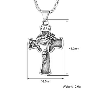 Crucifijo Vintage de acero inoxidable de alta calidad, joyería cristiana, colgante de Cruz de Jesús religioso con personalidad - Product Image 2