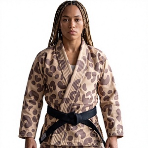 <b>Men</b> Leopard Print BJJ <b>Kimono</b> Loose Fit 100% Cotton 380g Quick Dry Breathable Jiu Jitsu Gi Adult Size Wrestling Front Logo - Product Image 1