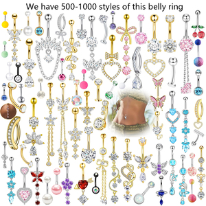 Anneaux de nombril pendulants en <span class=keywords><strong>acier</strong></span> inoxydable 316L, bijoux de piercing pour nombril 14G, anneaux de nombril pour femmes 10mm, vente en gros d'usine - Product Image 1