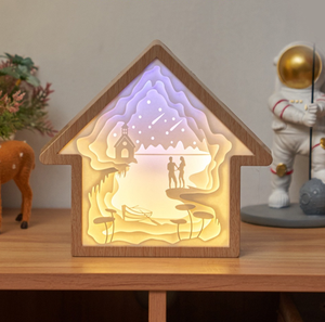 Veilleuse de table LED en papier sculpté <span class=keywords><strong>3D</strong></span> Veilleuse de chevet pour chambre à coucher Veilleuse tout festival Cadeau Fête des mères Fille Amie Enfants - Product Image 2