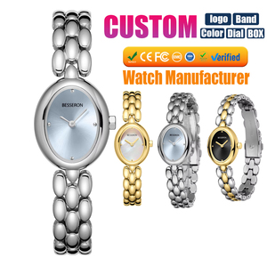 Reloj de Cuarzo de Acero Inoxidable Pulido y Delicado con Acabados de Correa Intercambiables para Ocasiones de Negocios y Casuales - Product Image 1