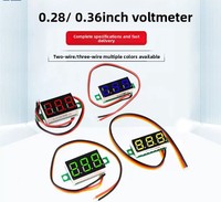 Voltmeter DC Digital 2-kabel 3-kabel 0-100V Tampilan Digital Kecil 12V 24V Modul DC2P3P untuk Pekerjaan Instalasi