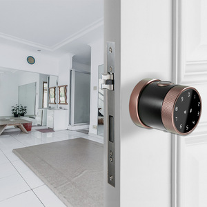 Smart Home Bedroom Rotary Lock Tuya App Fingerprint <strong>Digital</strong> Ball Keyless Electronic Security WiFi Aluminum Alloy Wood <strong>Door</strong> - Product Image 4