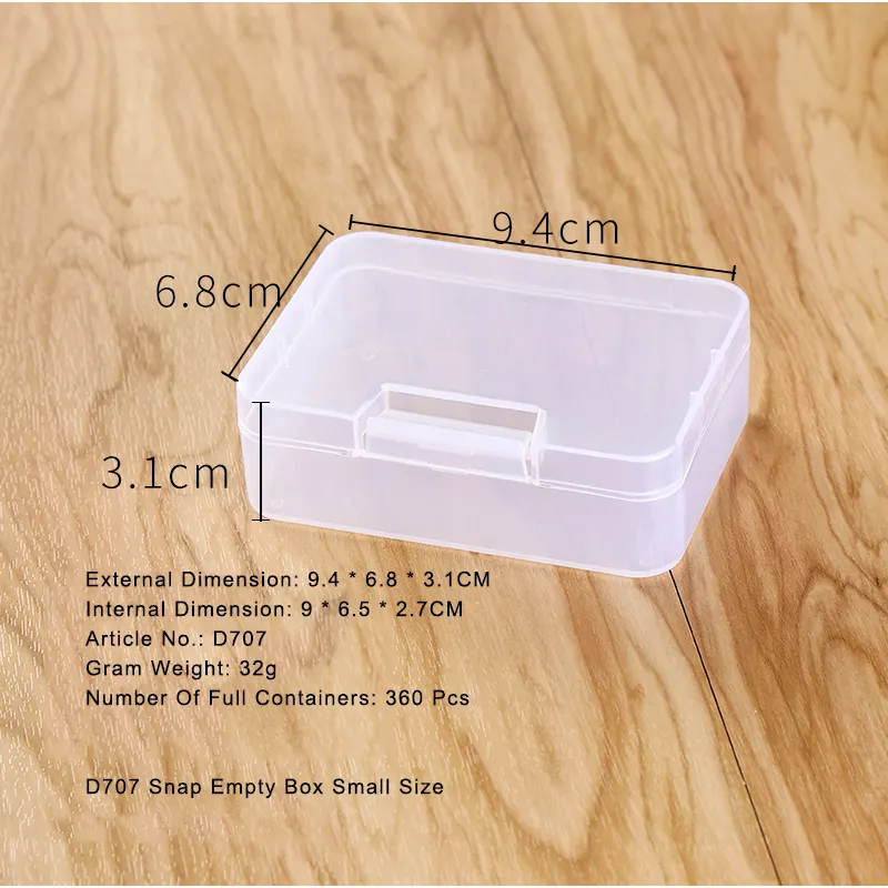 Caja vacía de joyería rectangular con 4 hebillas rectangulares gruesas, embalaje de plástico multifuncional