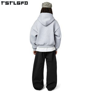 เสื้อฮู้ดมีซิปสำหรับผู้ชายผ้าออร์แกนิคผ้าฝ้ายออร์แกนิกน้ำหนักมาก600กรัมออกแบบได้ตามที่ต้องการ - Product Image 5