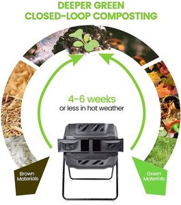 Compostador de Plástico Negro Lisen SL-GCB de 43 Galones/160L, Compostador Giratorio para Jardín - Product Image 4